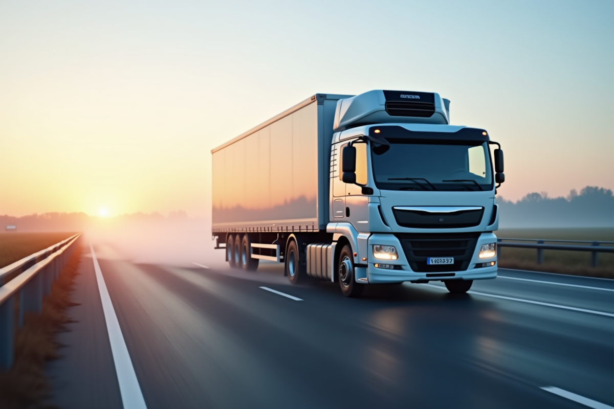 Camion frigorifique sur l
