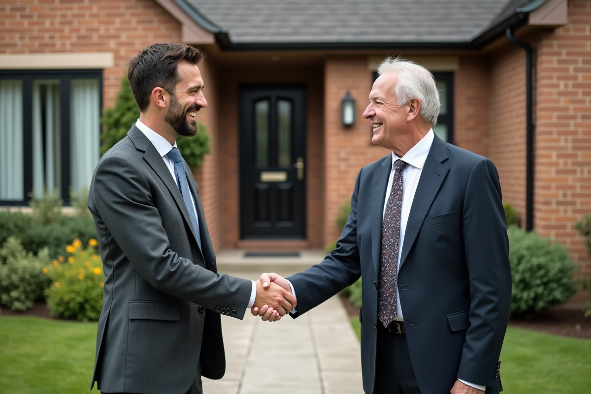 Agent immobilier serrant la main d