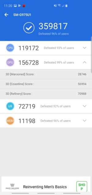 Samsung Galaxy S10 Plus AnTuTu Benchmark