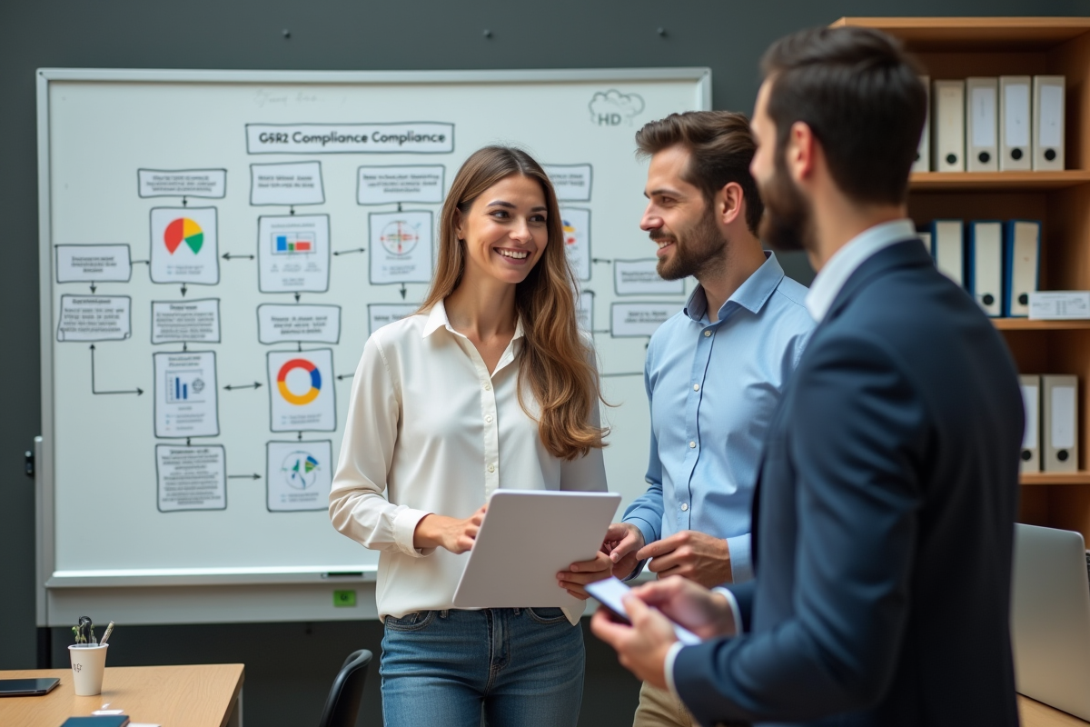 Jeunes professionnels discutent GSR2 en équipe