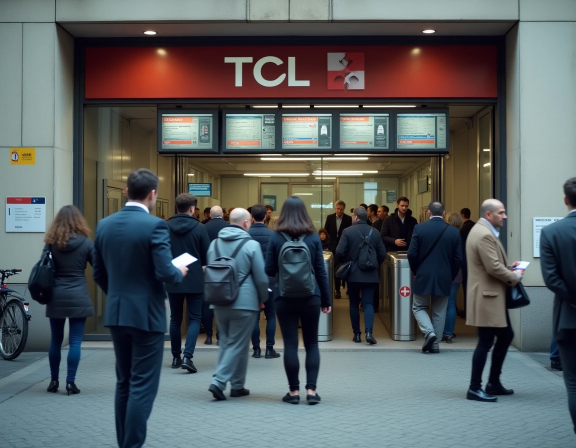 Entrée d'une station de métro à Lyon avec des voyageurs pressés lors du trajet domicile-travail