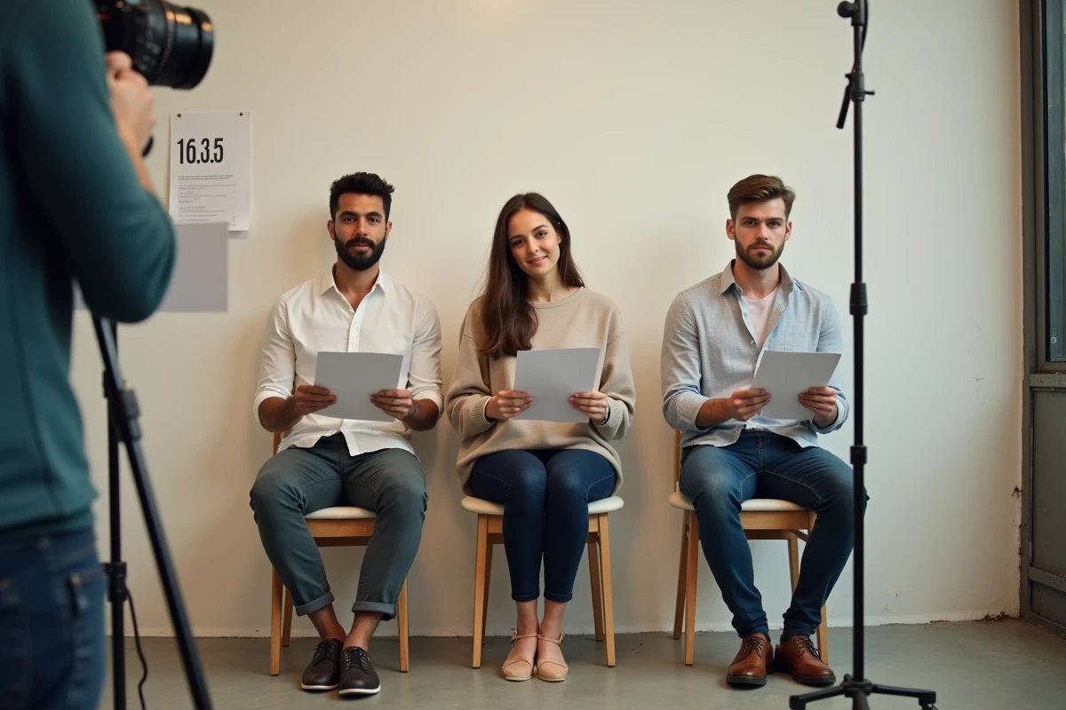 Session de casting pour un grand film fantastique, acteurs attendant leur audition dans une agence londonienne