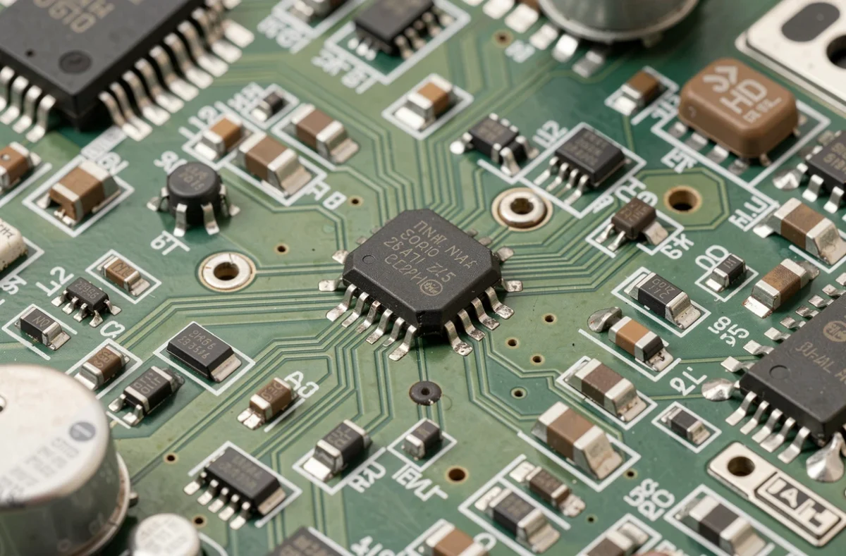 Carte &eacute;lectronique m&ecirc;lant composants traversants et composants CMS
